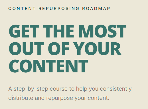 Justin Simon content repurposing roadmap free download