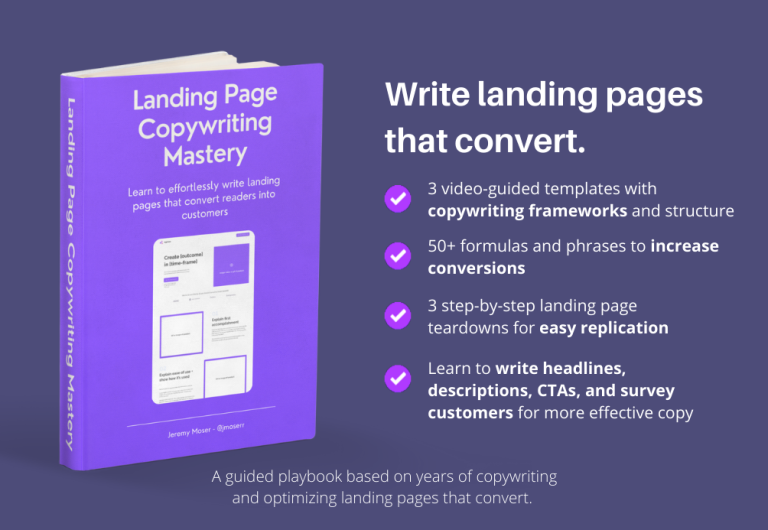 Jeremy moser landing page copywriting mastery free download