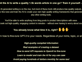 [METHOD] Stop Wasting Money on AI Writers Train And Fine-Tune Your Own AI For Free With No Code ⚡⚡⚡Real Method & Practice Examples ⚡⚡ Download